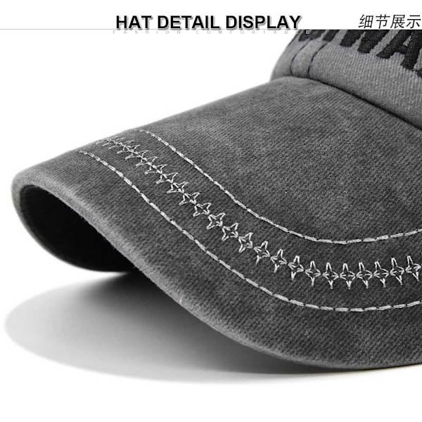 Brev Broderi Baseball Kepsar Nödställda bleka hattar khaki&coffee