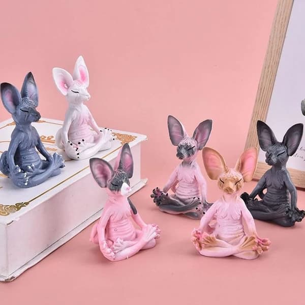 3-pack rumsdekor Söt Sphynx-kattstaty Söt Sphynx-kattstaty