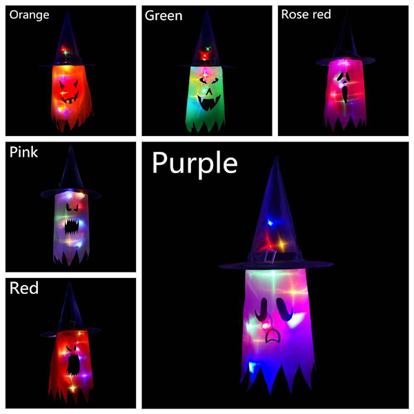 LED Halloween dekoration Blinkende lys Gypsophila Ghost green