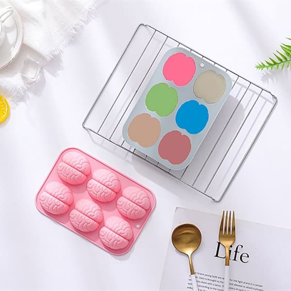 1/2 stk 3D Human Brain Molds Brain Modeling Mold ROSA pink