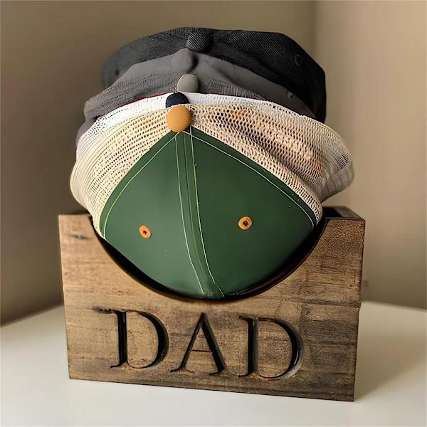 Baseball hatteholderstativ Rustikk hatteholder i tre KHAKI Khaki