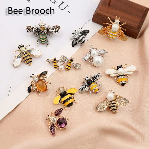 3 stk Pearl Bee Corsage Krystallbrosje F F F