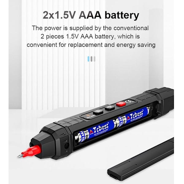Smart Digital Multimeter Spændingsdetektor Voltmeter Tester Black