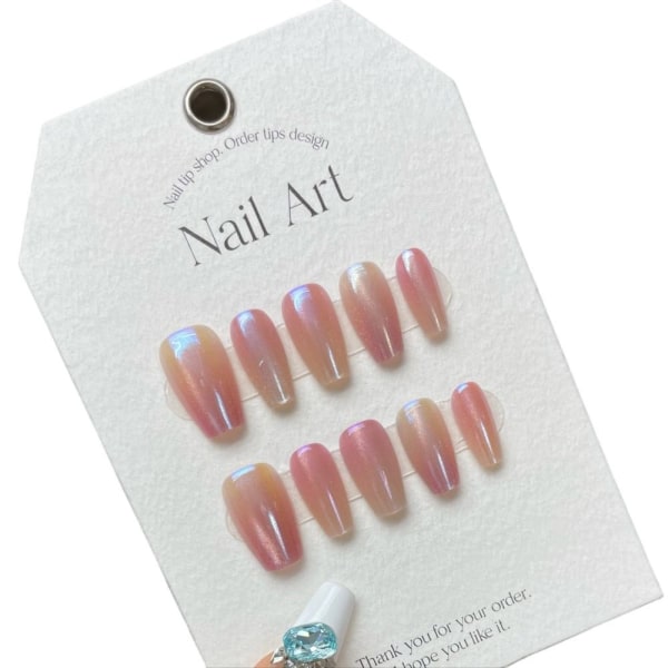 Pure Manual False Nail Pink Aurora Handmade Nails S S