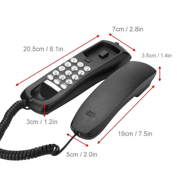 Kabelført telefon Telefon med ledning SORT Black