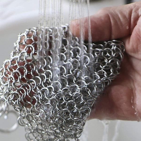 Støbejernsrens Jernpander Rengøring Chainmail Scrubber