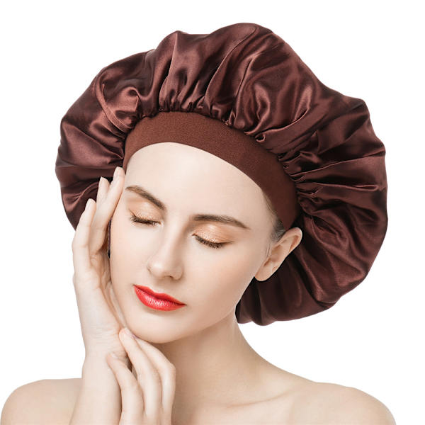 Stor Satin Bonnet Satin Sleeping Cap KAFFE