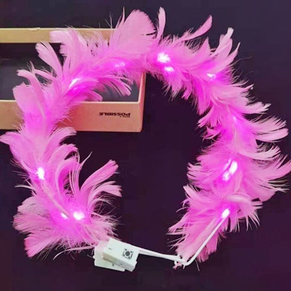 2st glödande LED-krans Halloween kronblomma 1 1 1