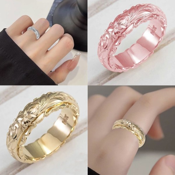 3st Flower Ring Förlovningsringar GOLD S Gold S