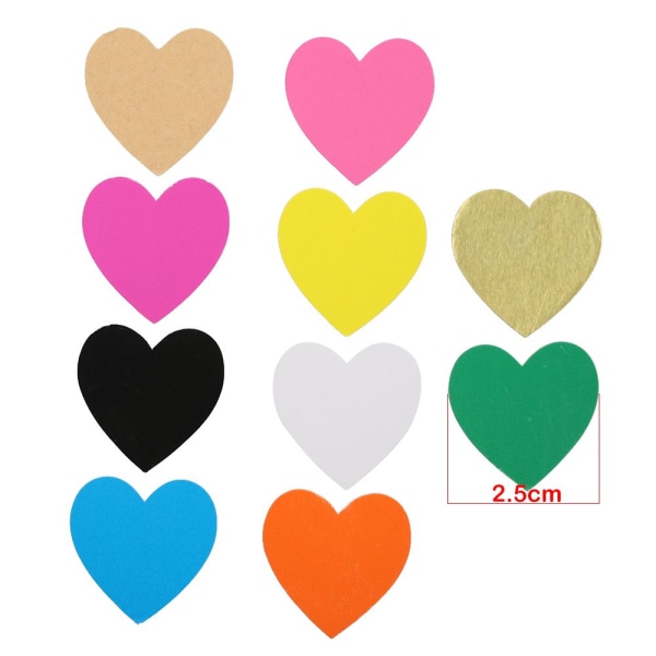 500 st Love Heart Shaped Seal Labels Sticker SVART black
