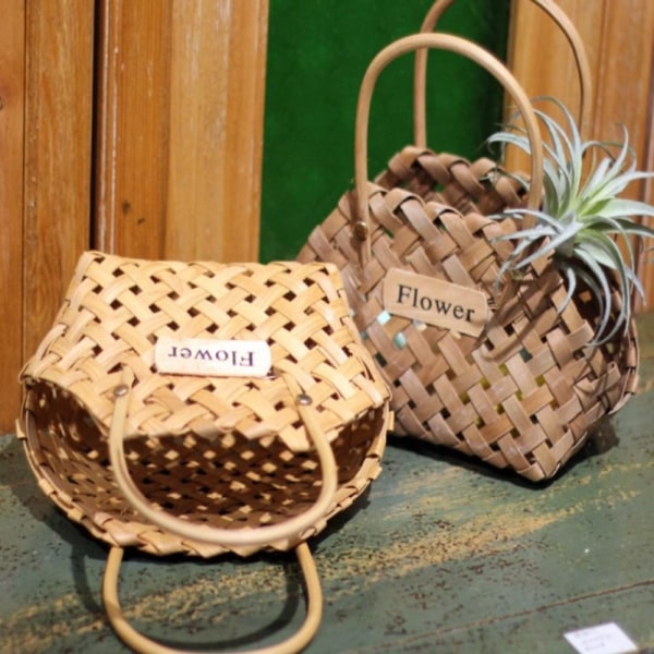 Flower Baskets Flowers Bamboo Basket COFFEE VÄRI coffee color