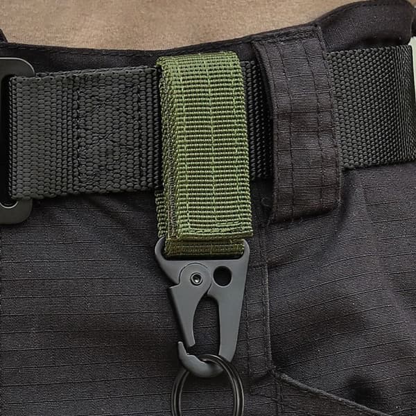 2 stk Webbing hengende spenne nøkkelring KHAKI Khaki