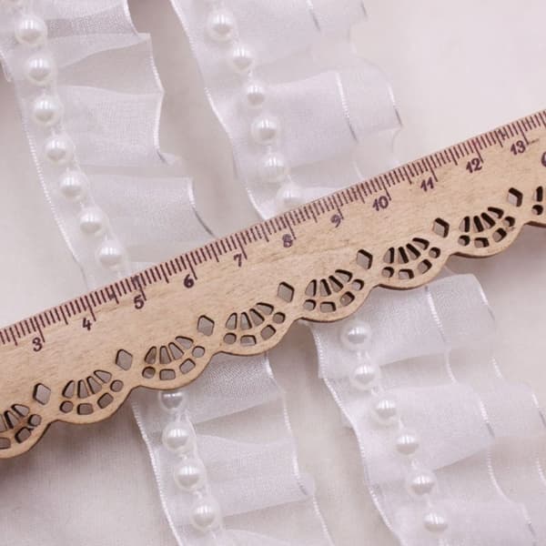 Handsydd Pearl Pearl Braid Lace Band VIT SINGEL white single