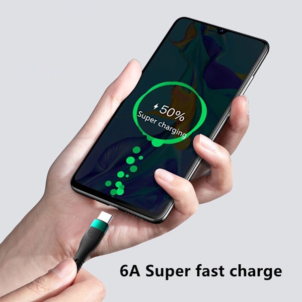 Pikalatauskaapeli USB Type C -kaapeli MUSTA 1M Black 1m