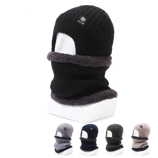 Balaclava Skullcap neulottu hattu MUSTA Black