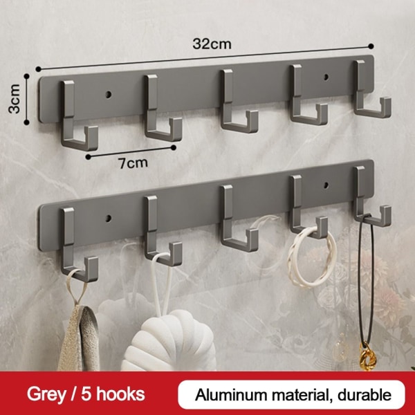 Vegg Dørkrok Stue Dørkrok GRÅ 3 KROKER 3 KROKER Grey 3 hooks-3 hooks