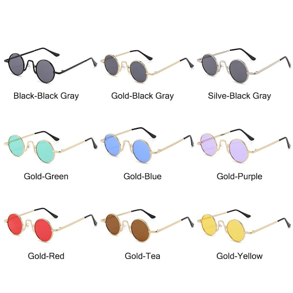 Små runda solglasögon Circle Shades GULD-BLÅ GULD-BLÅ Gold-Blue