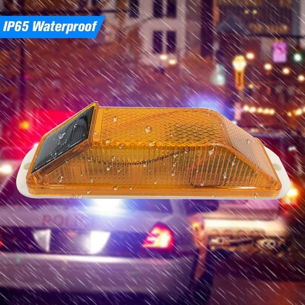2stk Advarsel LED Lampe Strobe Solar Lampe RØD red