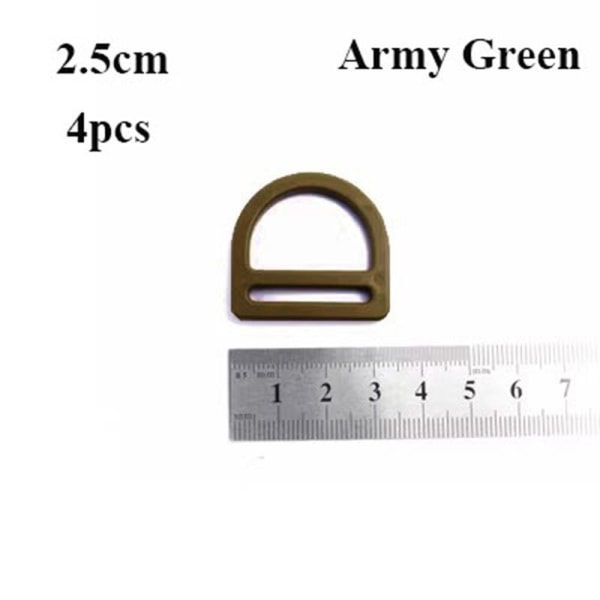 4 stk Beltekroker Webbing Spenner ARMY GREEN 2.5CMSTYLE 2 STIL 2 Army Green 2.5cmStyle 2-Style 2