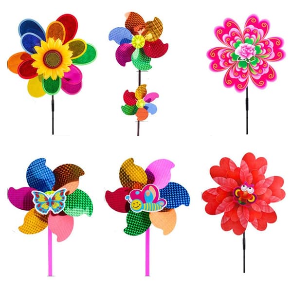 Färgglada solrosväderkvarnar Layout Pinwheels Leksaker 8 8 8