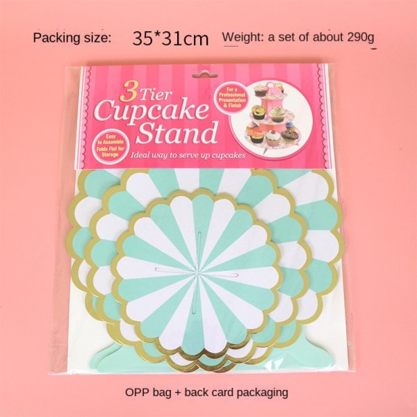 3 Etagers Cupcake Stand Papir Kageholder HVID 1 1 White 1-1