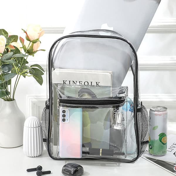 Läpinäkyvä PVC-reppu MUSTA black