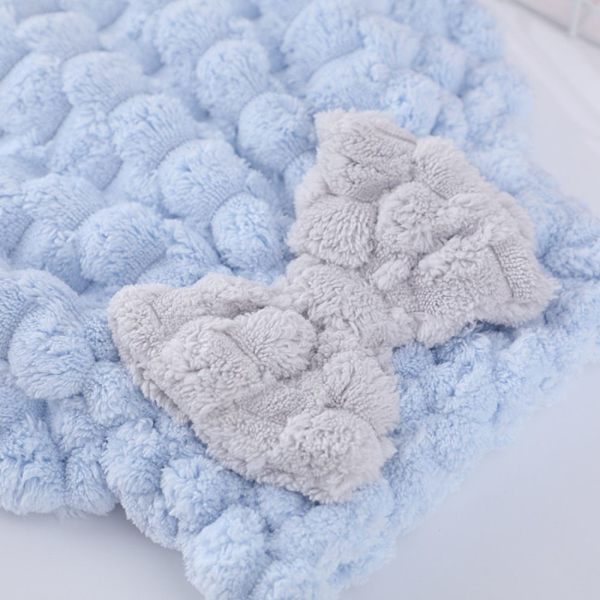 Bowknot Dry Hair Hat Kuiva Hiuspyyhe VALKOINEN white