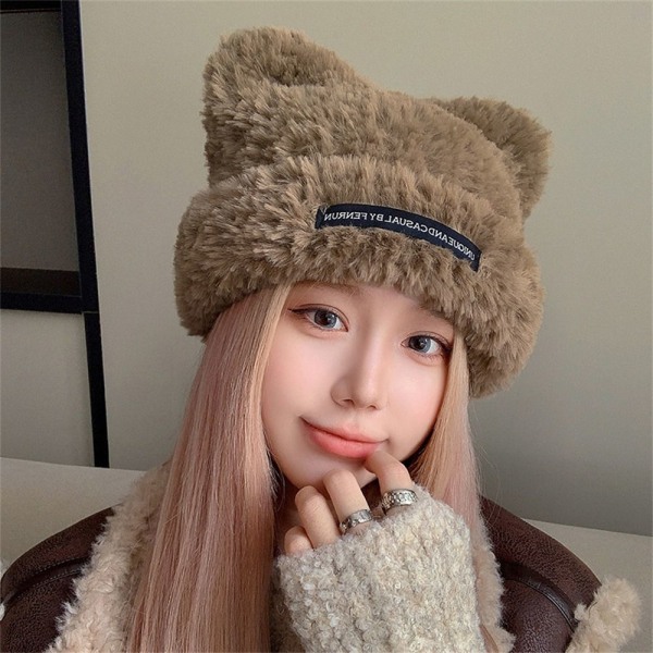 Plys Hat Beanie Hat BEIGE beige