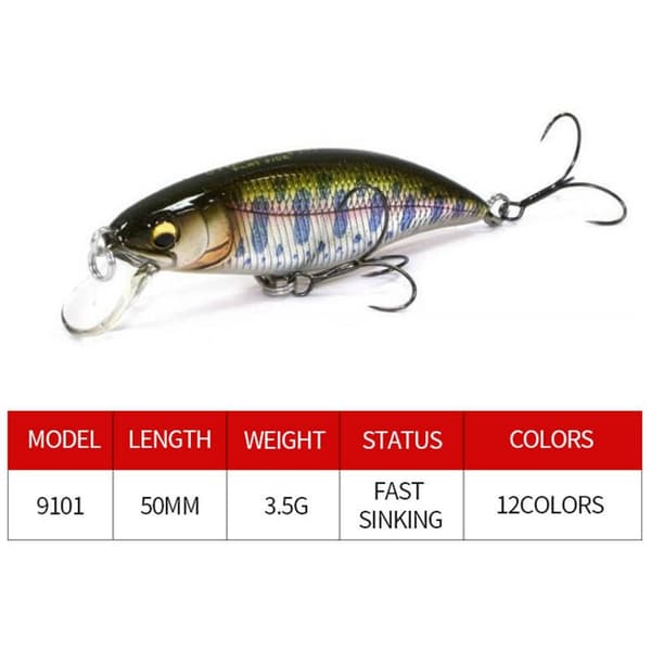 synkende Minnow Baits Fish Hooks J J J