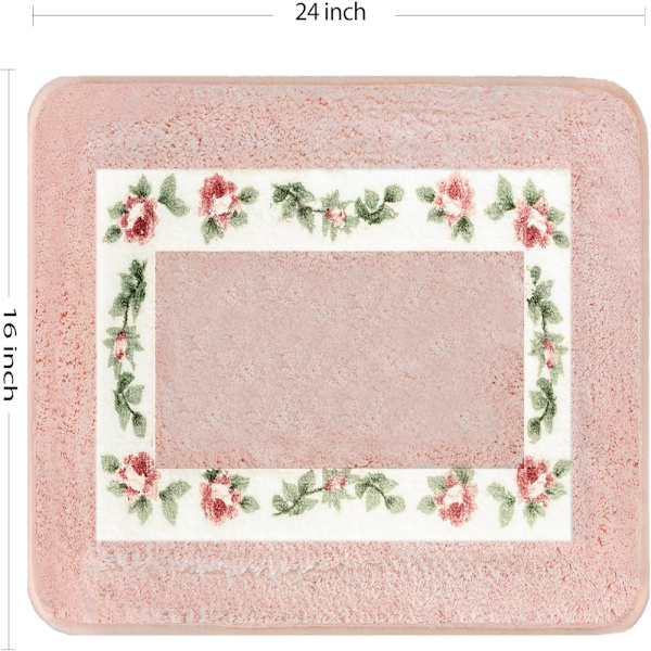 1 Stk Lyserødt Tæppe Blomstertæppe Badetæppe Pink 1 Pcs-1 Pcs