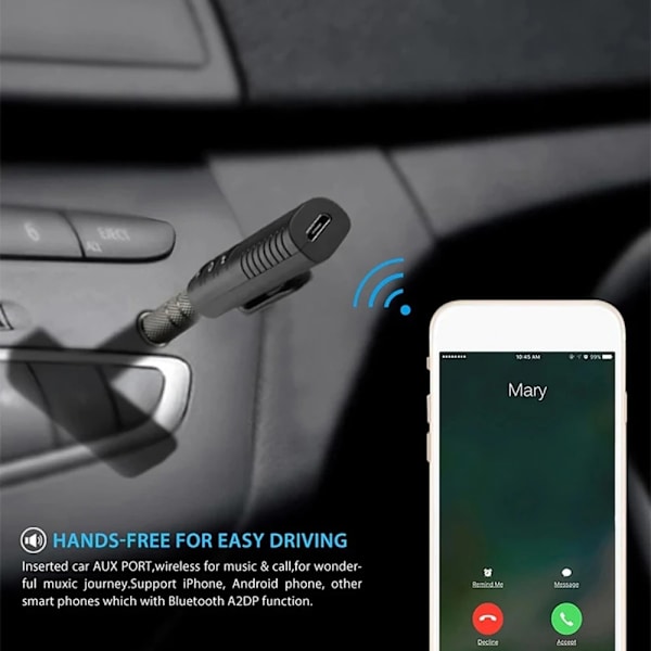 Bluetooth Receiver Transmitter Adapter Audio Bluetooth Receiver Black