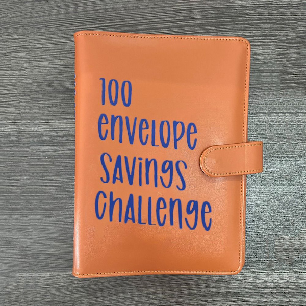 100 kirjekuoren haaste Binder Kirjekuoret Säästöhaasteet orange