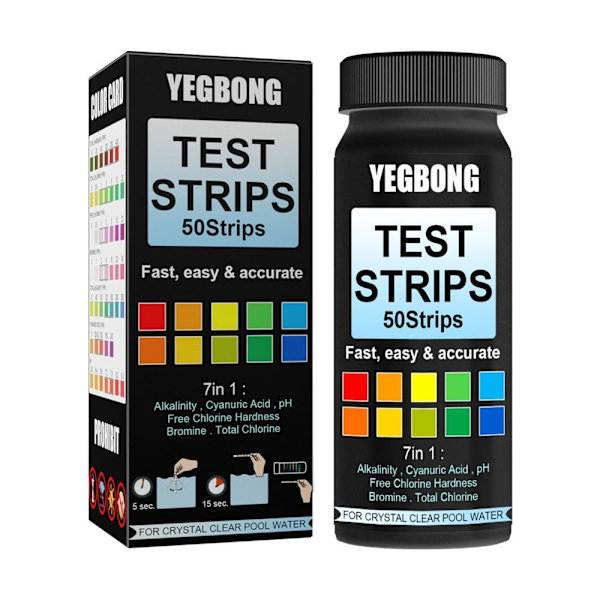 50 Stk Bærbar PH Test Papir Pool PH Test Strip Pool Test Strips