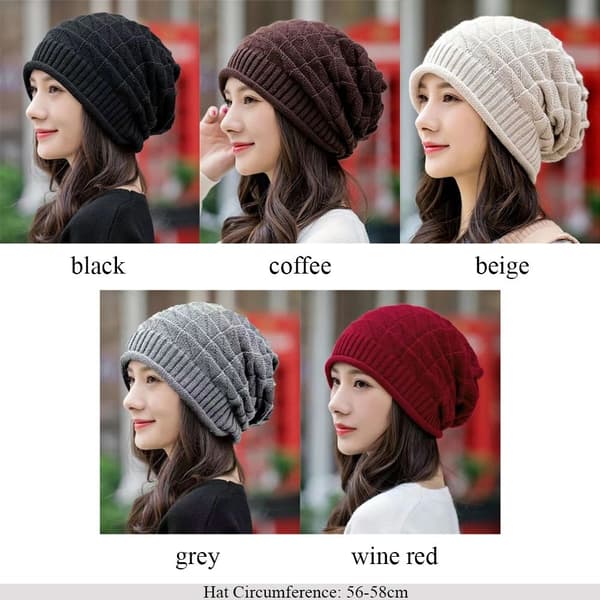 Stickad Mössa Beanies VINRÖD wine red