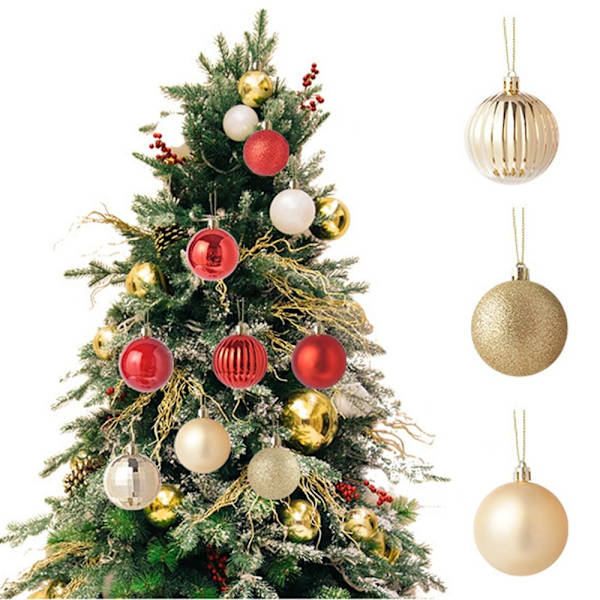 36 kpl Christmas Ball Ornaments Set Christmas Tree Riipus HOPEAA Silver