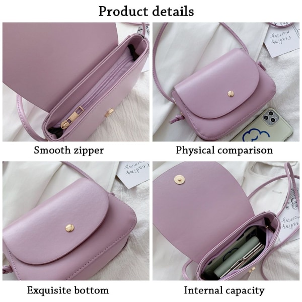 Kvinnliga Simple Pure Color Crossbody-väskor vit