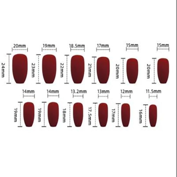 24 kpl/laatikko Dopamine Fake Nails tekojalokivi tekokynsi Flash Nail MJ-364