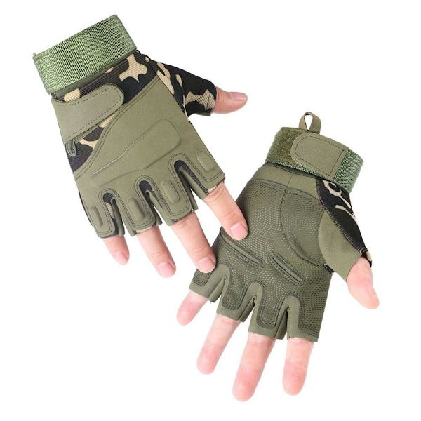 Tactical Handskar för utomhusbruk Halvfingerhandskar SVART M M Black M-M