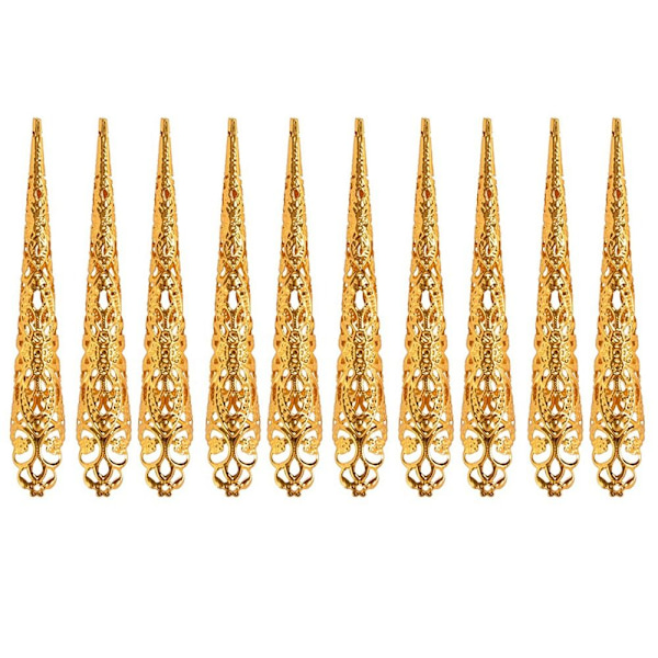 10 stk falsk negle finger neglespids GULD 8CM10STK 10STK Gold 8cm10Pcs-10Pcs