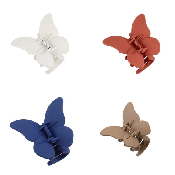 4kpl Butterfly-hiusklipsit mattapintaiset hiuskiinnikkeet E E E