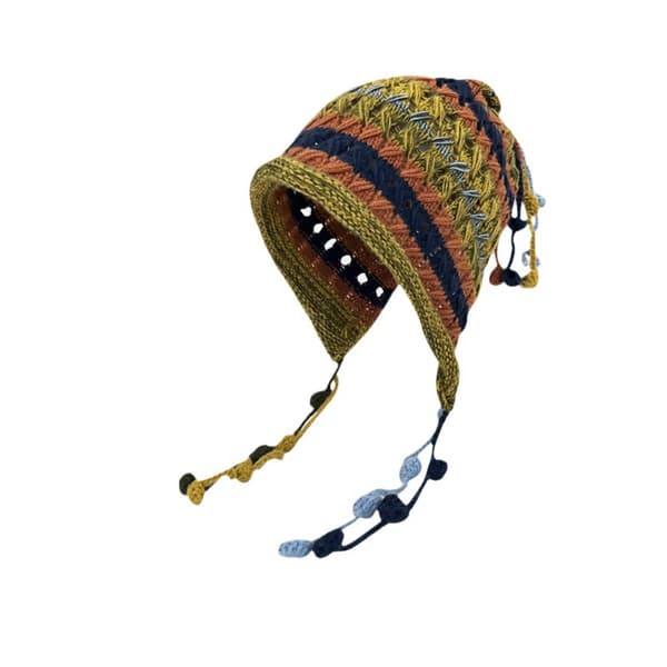Plysch mössa Stickning Cap BLÅ Blue
