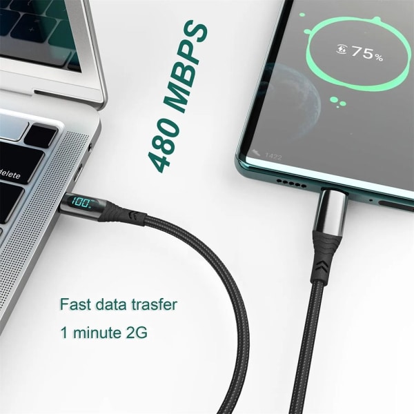 Typ C till Typ C-kabel Datakabel 2M 2m