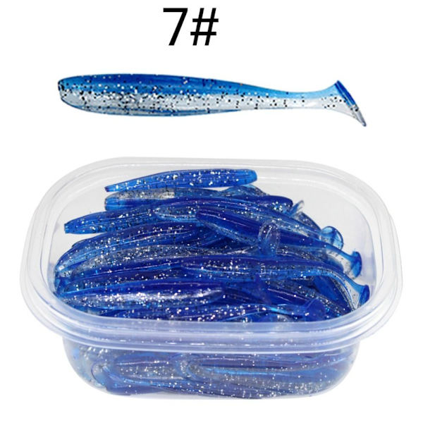 50 st Fiskemaskbete Mjukt plastbete 6CM7 7 6cm7
