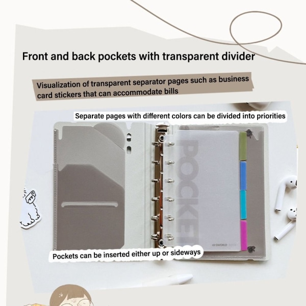 Løsblad Notatbok Ringperm Notisblokk BEIGE Beige