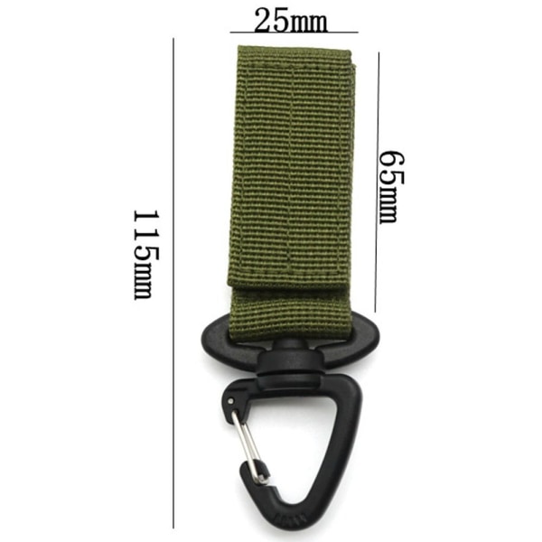 2stk Webbing hengende spenne nøkkelring SVART 2STK Black 2pcs