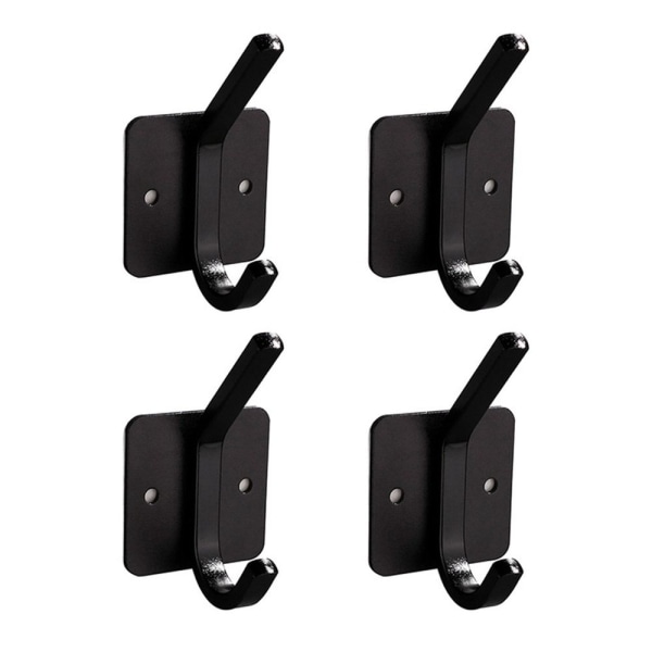4stk Håndklædekrog Klæbekroge SORT FIRKANTIG FIRKANT black Square-Square