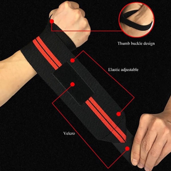 Wrist Wrap Wrist Brace SORT NO STRIPE NO STRIPE BLACK No stripe-No stripe
