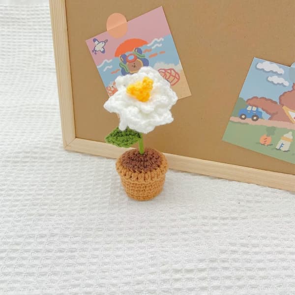 Kunstige blomster Håndstrikket blomst D D D