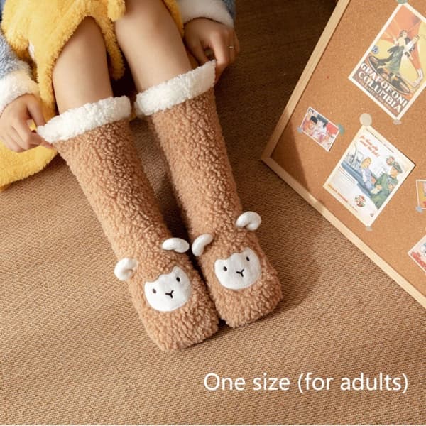 Socktofflor Tecknad Golvstrumpor VIT White