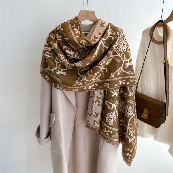 Blommor Scarf Varma halsdukar D D D
